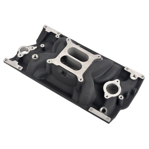 Colector de admisión de aluminio para SBC Chevy 5.0 5.7 Vortec 350 383 327 96-up negro - Imagen 1 de 10
