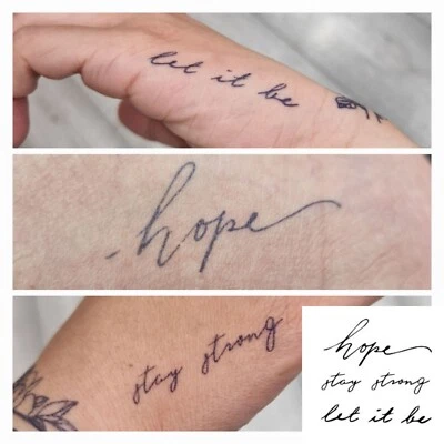 HIRAANI'S HENNA 3x Quotes Semi Permanent Jagua Gel Tattoo Temporary Tattoo Sticker Finger Hand