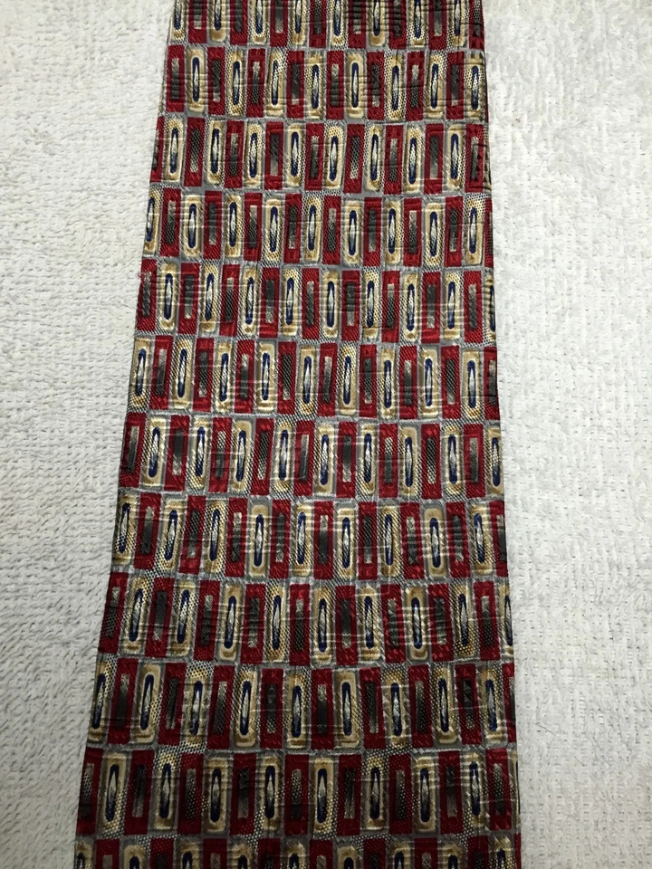 CORBATA ROUNDTREE & YORKE HOMBRE BORGOÑA CON ORO 4 X 61 Foto 3 de 4