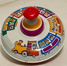 Vintage 7" Metal Tin Spinning Top Train Ohio Art