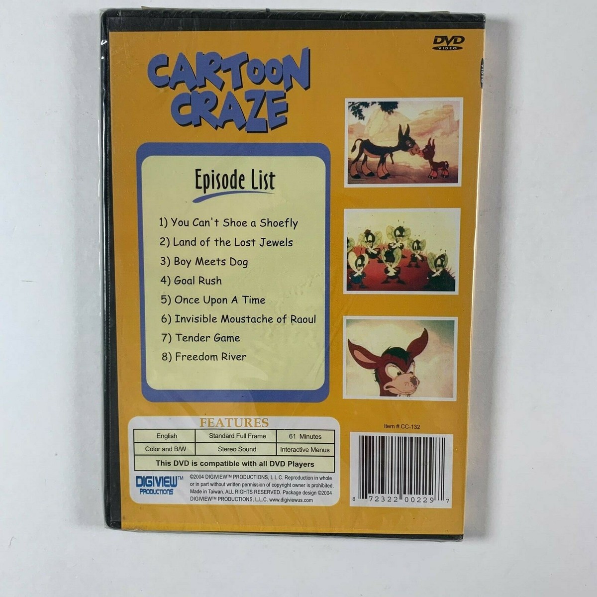 NOS DVD Cartoon Crazy 8 Episodes Digiview Productions B-F
