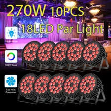 10 PCS RGBW 270W PAR Can Light 18LED Stage Light DMX Party Disco Club Lights