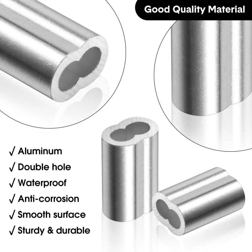 200pcs Fishing Wire Crimps Cable Crimping Ferrule Aluminium Crimping