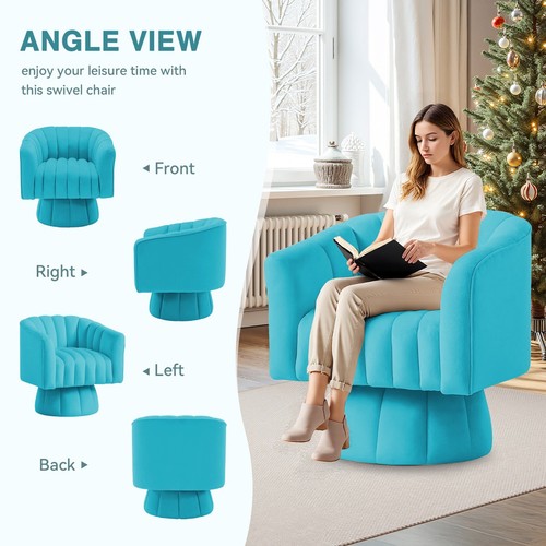 360° Swivel Barrel Chair, Modern Velvet Accent Chair With Wide Upholstery - Picture 102 of 133
