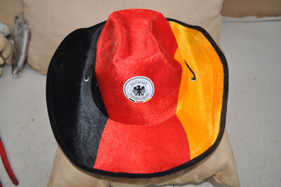 Cowboy Hut Schwarz Rot Gold Fan Hut von Bitburger Bier Neu