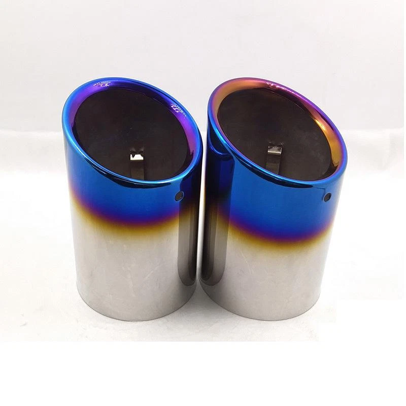 Tubo de escape silenciador punta escape trasero coche para 08-19 VW Volkswagen Tiguan 2 piezas azul Foto 4 de 4