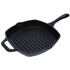 Victoria Cast Iron Grill Pan, Square Grill Pan, Cast Iron Griddle Pan, Season...