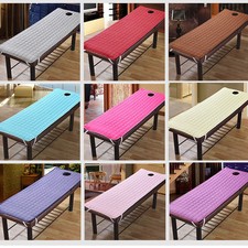 Fitted Massage Table Sheet Spa Bed Cover Face Hole Polyester Waterproof Salon