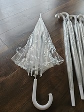 Large Transparent Clear Dome See Through Umbrella With White Handle