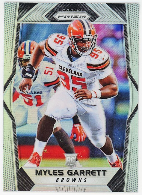 2017 -MYLES GARRETT- Panini PRIZM Silver Holo Browns Rookie Football Card - RC