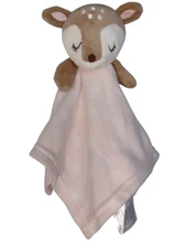 Chickpea Baby Deer Fawn Security Blanket Lovey Pink 2024 Polka Dot Sewn Eyes 14"