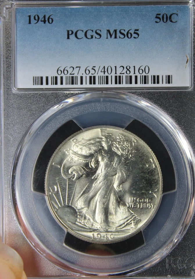 1946 MS65 Walking Liberty Half Dollar, PCGS 40128160 - Image 3 of 4