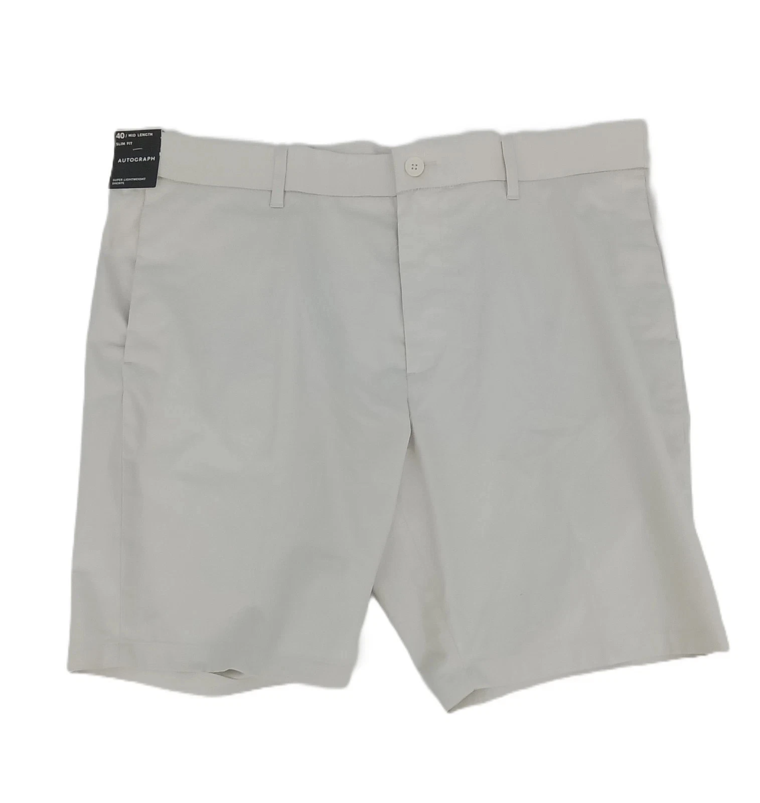 Autograph Men's Chinos Shorts Pale Opaline Slim Fit Moisture Wicking Zip New