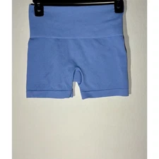 JoyLab Seamless Ribbed Biker Shorts Light Blue Women’s Small Stretch Yoga Gym