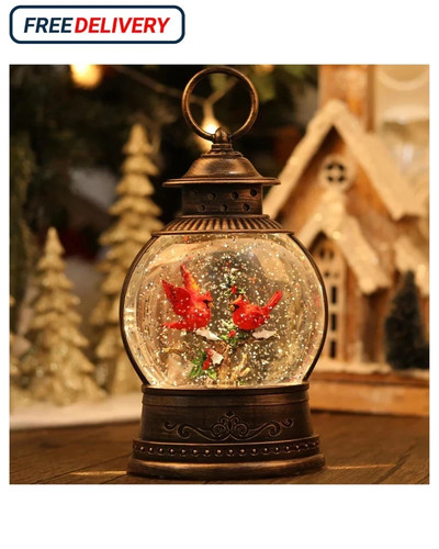 Christmas Snow Globes Cardinal Gift, Light up Musical Snow Globe ...