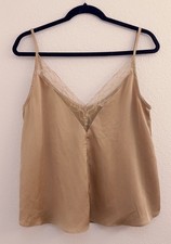 G Y2k Womens Gold Lace Trim Babydoll Fairy Grunge Coquette Cami Tank Top Sz S