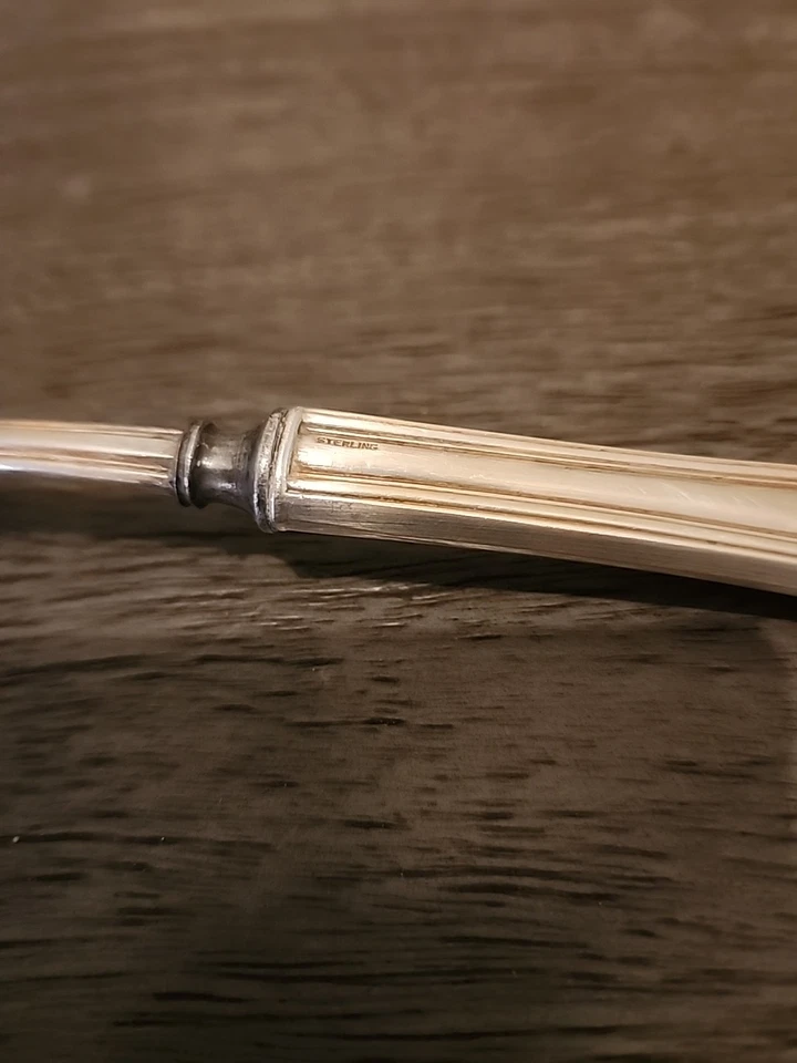 Tenedor de carne esterlina American Silver Co. - sin pluma de ventilador Art Deco vintage MONO Foto 4 de 4