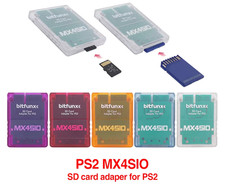 MX4SIO SIO2SD SD Card Adapter for PS2 Memory Card Expansion for SIO Blue Clear