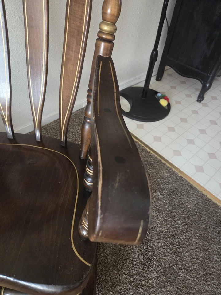 Virginia house vintage rocking chair with gold stenciling - Image 4 of 4