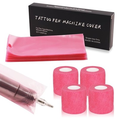 Grip Tape Tattoo und Tattoo Stift Taschen Rosa Zubehör Set, Rayyl 4 Rollen
