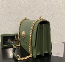 Kurt Geiger Shoreditch Set of 2 Crossbody Mirror Leather Green 8.5"x6.25"x3.25"