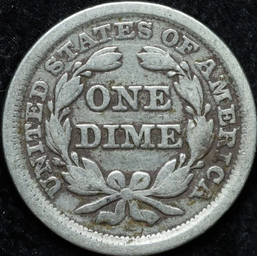 1856 Seated Liberty Dime — Philadelphia — 90% Silver — Early US Coin