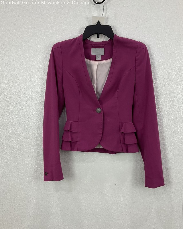 H&M Purple Ruffled Blazer Women's Size 2