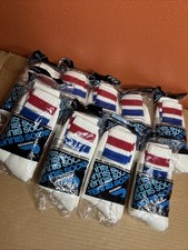 Vintage Ridgeview Tennis Socks Lot 9 Pack Red Blue Size L 10-13
