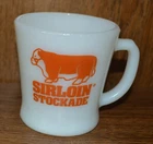 Vintage Fire King Milk Glass Coffee Mug Anchor Hocking - Sirloin Stockade