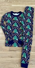 Hanna Andersson Kids Organic Cotton Christmas Tree Reindeer Pajama Set Size 150