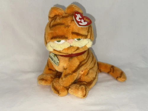 VTG TY Beanie Baby - GARFIELD THE CAT Plush Stuffed Animal 7 in Metal tag (2004)