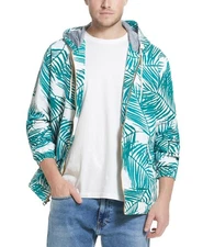 Weatherproof Vintage Men's Leaf Print Nylon Jacket Jade-Sizes Medium & Large