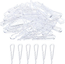 100Pcs Durable Plastic Alligator Clips, 1.97" Clear U Shape Shirt Clip Clothe...
