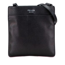 Prada Saffiano Shoulder Bag Women Black One Size