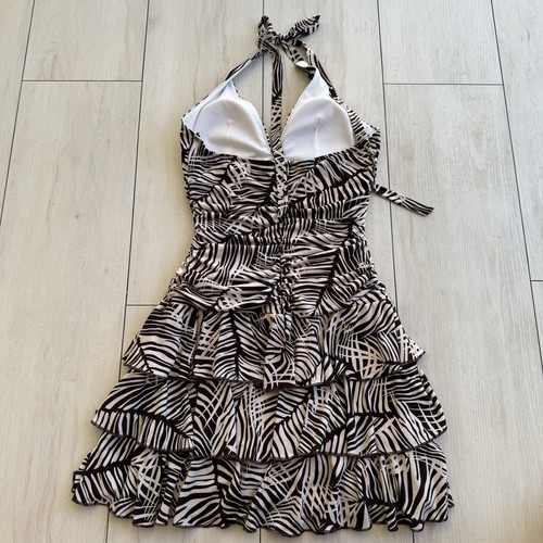 Vintage Y2K Babydoll Women’s Small Brown Halter Dress Club Wear 2000s Mini - Picture 6 of 10