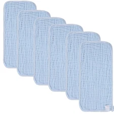 norinori Baby Burp Cloths Muslin, 6-Pack, Large 20" - Absorbent Washcloths