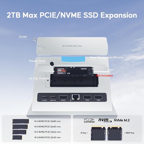 PULWTOP Vertical Laptop Docking Station for MacBook Pro/Air - Support SSD - Picture 4 of 9