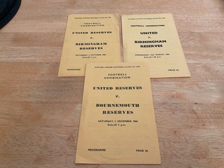 3no Oxford United Reserves V Birmingham City Reserves / Bournemouth 1964 65 67