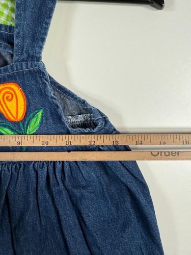 Butterscotch Kids Girls Button Up Denim Embroider Babydoll Dress Blue Sz 6 13x24 - Picture 6 of 8