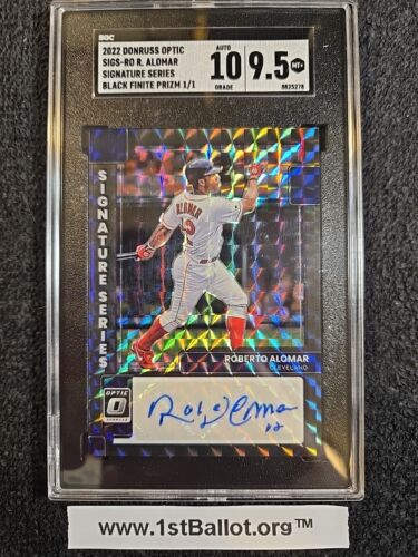 ROBERTO ALOMAR 1/1 Auto SGC 10|9.5 MT+ Donruss Optic 2022 HOF #SIGS-RO ~1stB.org - Picture 2 of 12