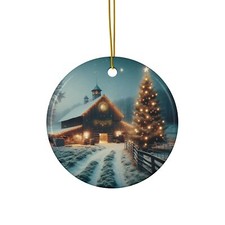 Country Barn Ceramic Ornament