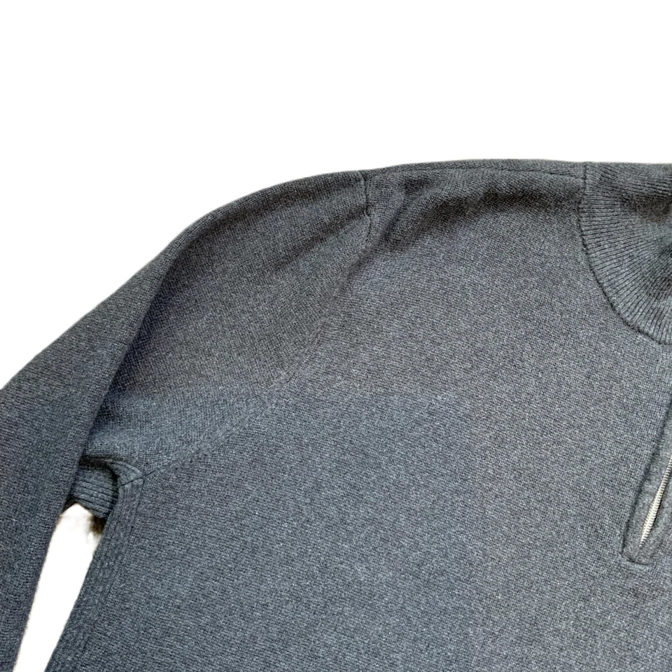 Structure Gray Long Sleeves Mock Neck Half Zip Grandpacore Preppy Sweater Sz XXL - Image 4 of 4