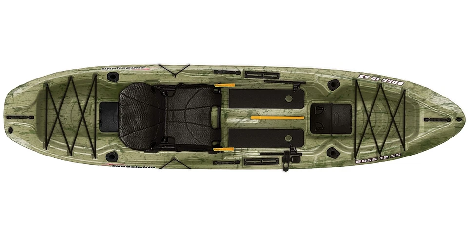Boss SS Sit-On/Stand On Top Angler Kayak (Grass Camo, 12.3-Feet) - Image 2 of 4