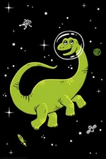 Apatosaurus Dinos in Space Cool Wall Decor Art Print Poster 24x36
