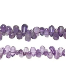 14" Strand Amethyst (Natural) Purple 5x3mm-9x5mm Top Drilled Teardrop Beads *