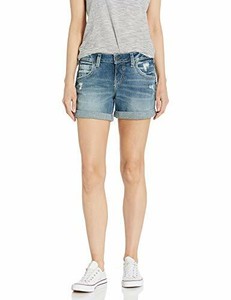 silver boyfriend jean shorts