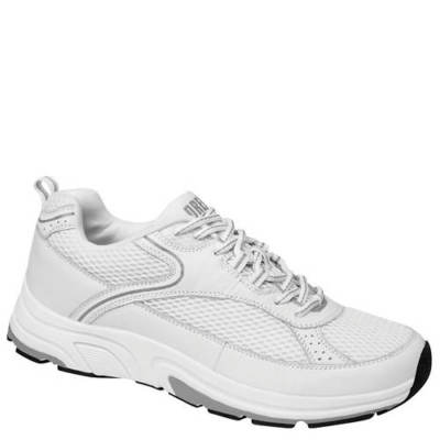NEW! $155 DREW AARON MENS WHITE SNEAKERS DRI-LEX 7.5M