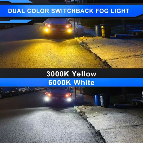 For 2008-2015 Mitsubishi Lancer Dual Color Golden Yellow White H11 LED Fog Light - Picture 2 of 12