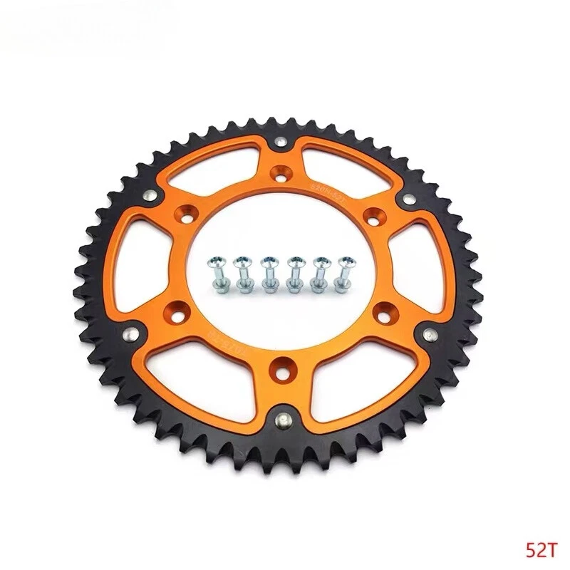 Piñón de cadena trasero 52T con tornillos para KTM EXC-F SX-F XC-W 250 350 450+ Foto 3 de 4