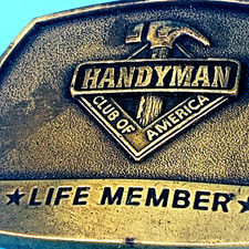 VTG Handyman Club of America Life Member Brass Belt Buckle 1996